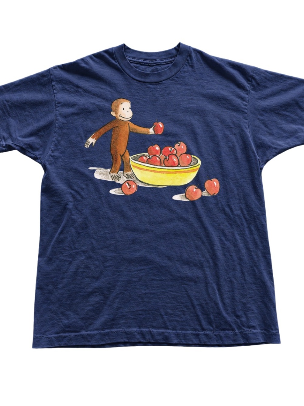 Navy Blue Short Sleeve Tee with tomato Bowl Graphic